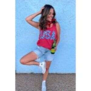 NWT Leopard USA Graphic Tank Top